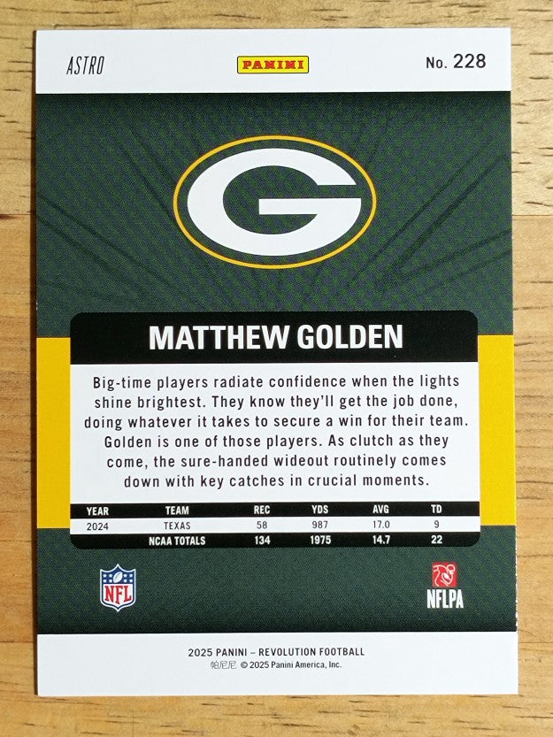 2025 Panini Revolution Red Astro #228 Matthew Golden