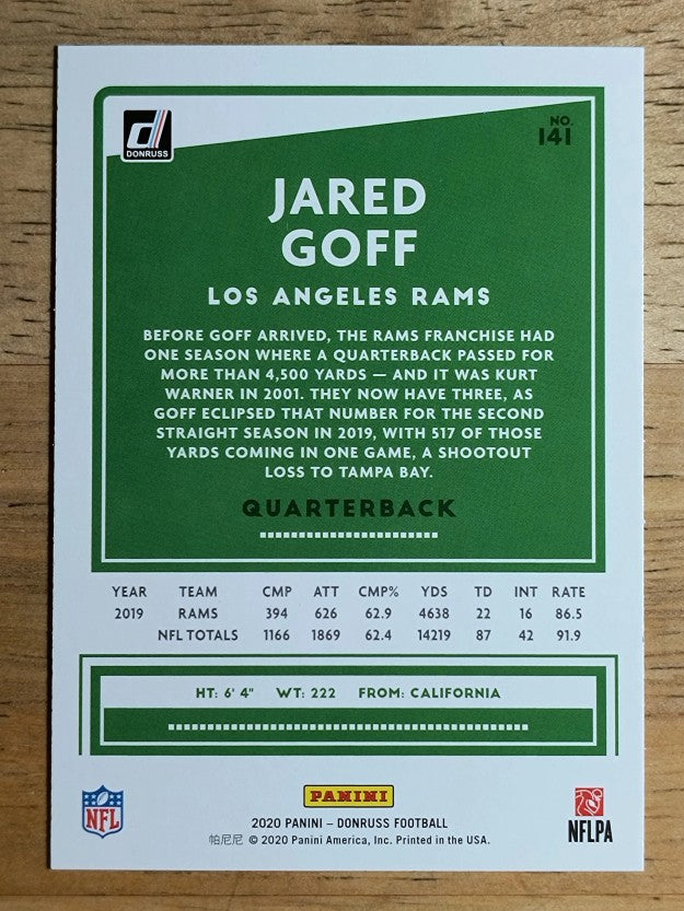 2020 Donruss #141A Jared Goff