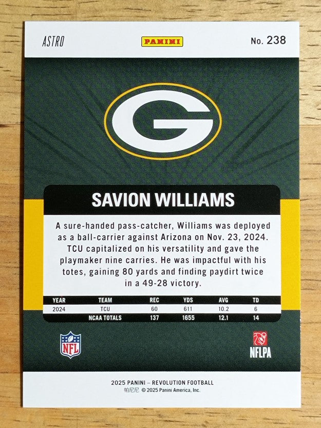 2025 Panini Revolution Red Astro #238 Savion Williams