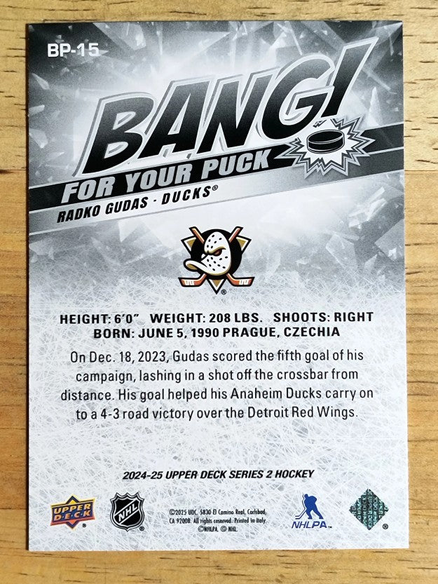 2024-25 Upper Deck Bang For Your Puck #BP15 Radko Gudas