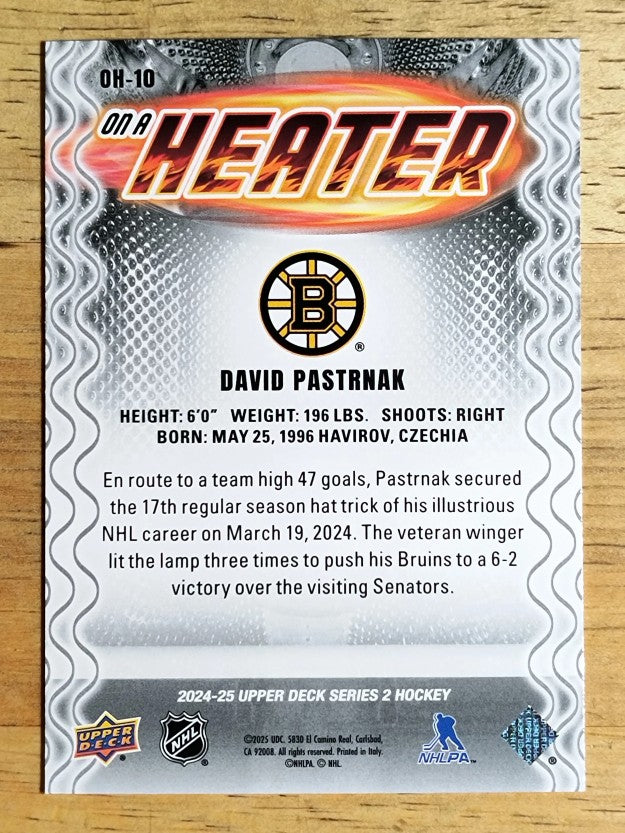 2024-25 Upper Deck On a Heater #OH10 David Pastrnak