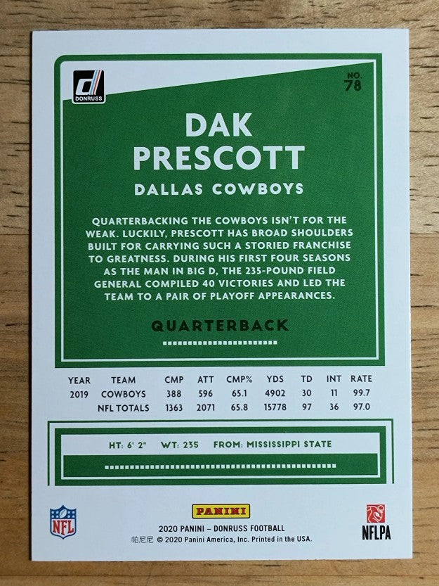 2020 Donruss #78A Dak Prescott