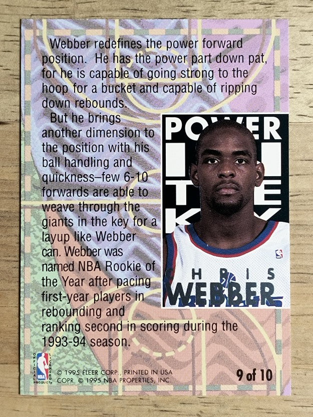 1994-95 Ultra Power In The Key #9 Chris Webber