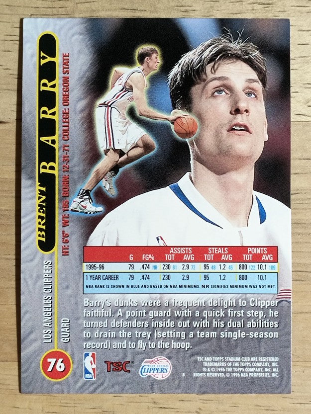 1996-97 Stadium Club Matrix #76 Brent Barry