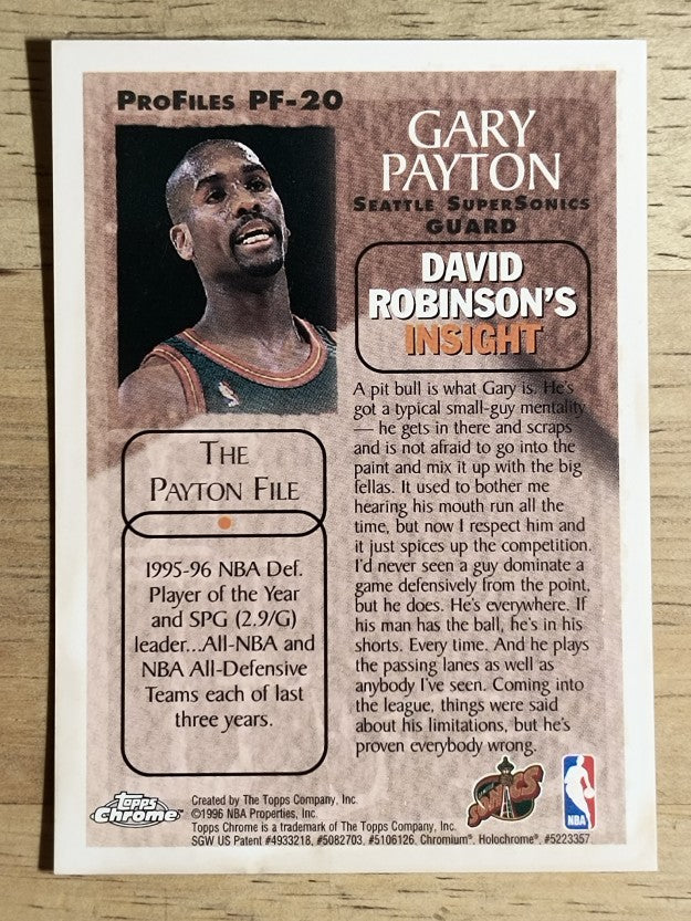 1996-97 Topps Chrome Pro Files #PF20 Gary Payton