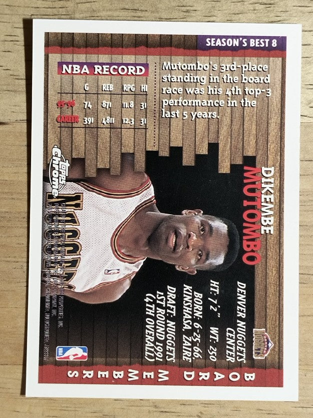 1996-97 Topps Chrome Season's Best #SB8 Dikembe Mutombo