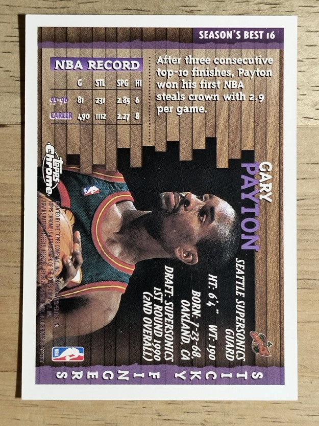 1996-97 Topps Chrome Season's Best #SB16 Gary Payton