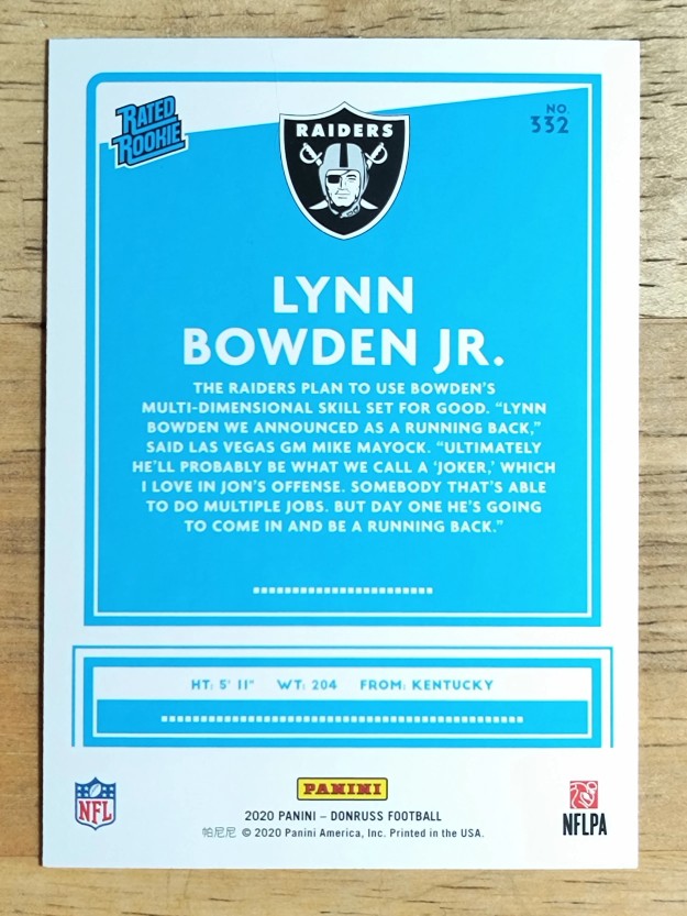 2020 Donruss #332 Lynn Bowden Jr. RR RC