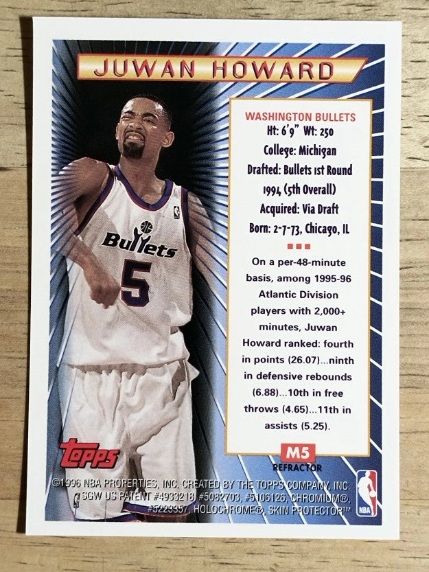 1996-97 Topps Mystery Finest Bordered Refractors #M5 Juwan Howard