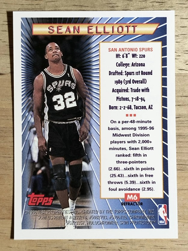1996-97 Topps Mystery Finest Bordered Refractors #M6 Sean Elliott