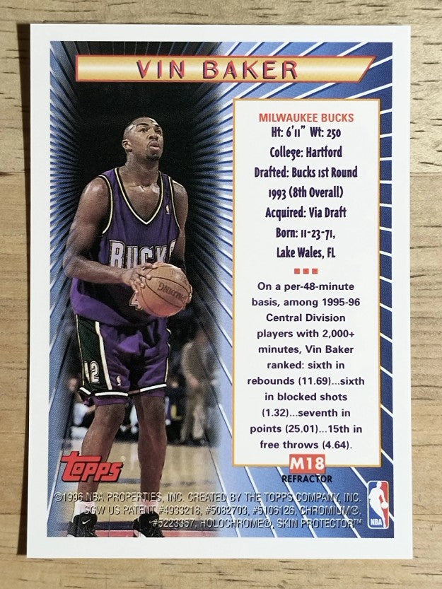 1996-97 Topps Mystery Finest Bordered Refractors #M18 Vin Baker