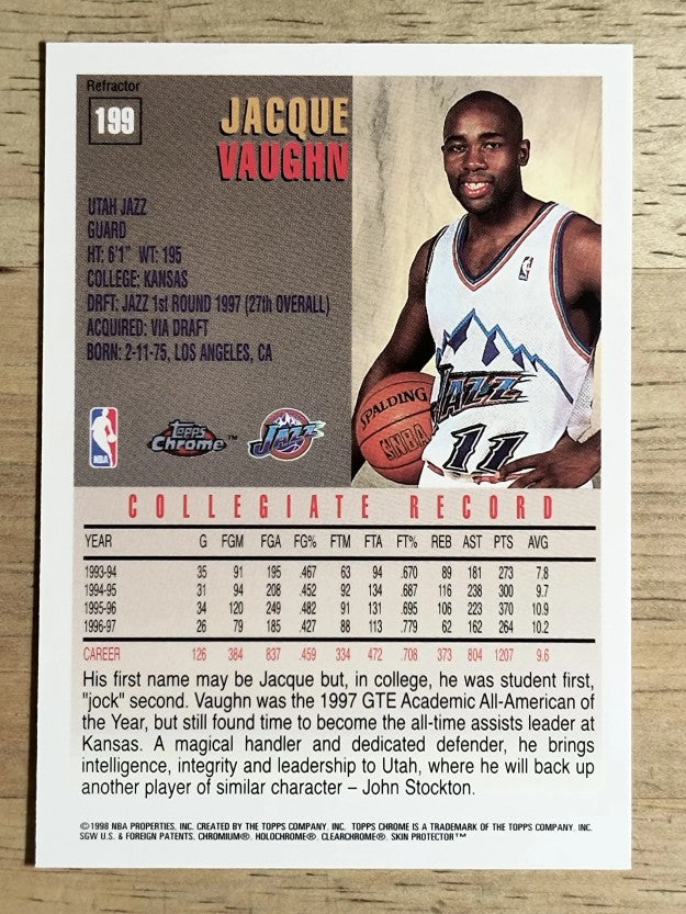 1997-98 Topps Chrome Refractors #199 Jacque Vaughn