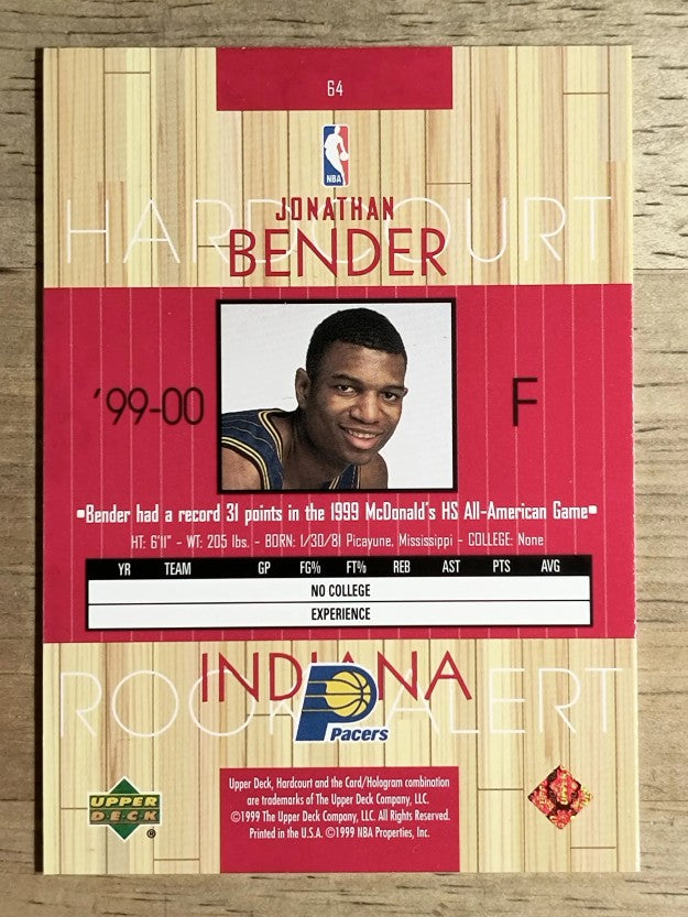 1999-00 Upper Deck Hardcourt #64 Jonathan Bender RC