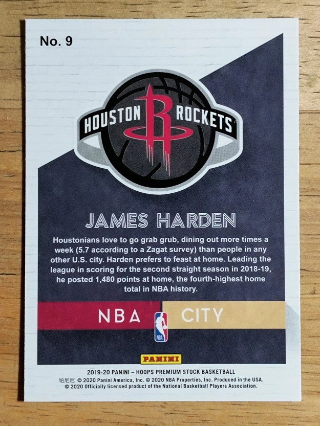2019-20 Hoops Premium Stock NBA City #9 James Harden