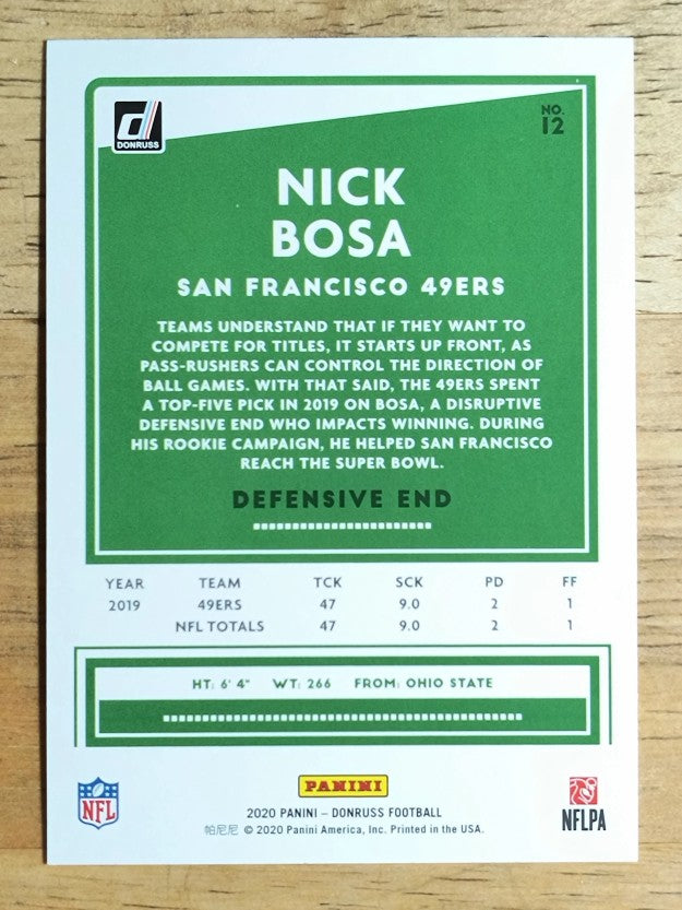 2020 Donruss #12 Nick Bosa