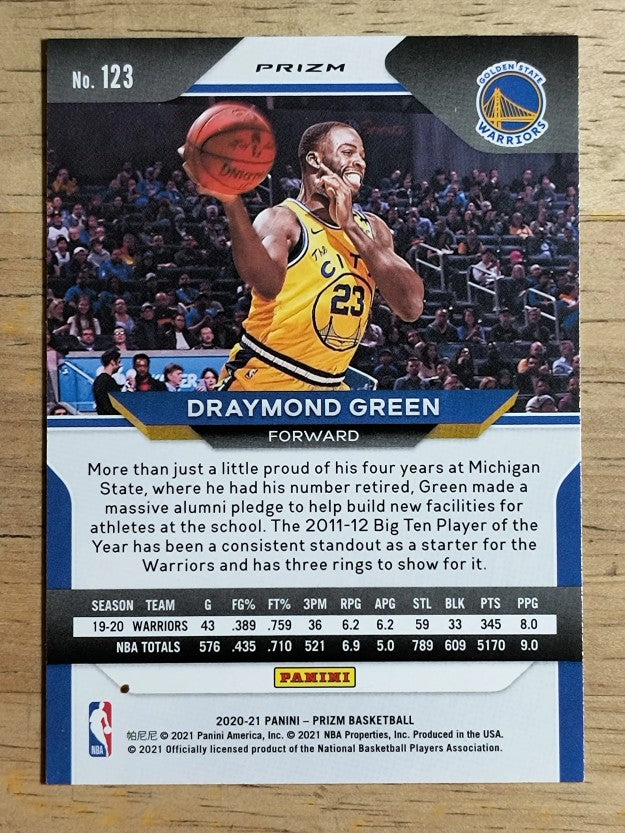 2020-21 Panini Prizm Prizms Purple Wave #123 Draymond Green