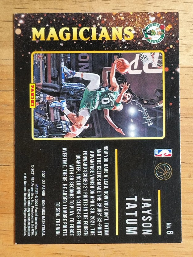 2021-22 Donruss Magicians #6 Jayson Tatum (EXMT)