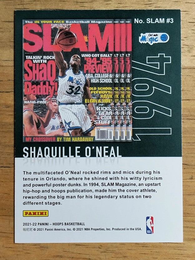 2021-22 Hoops SLAM Winter #SLAM3 Shaquille O'Neal