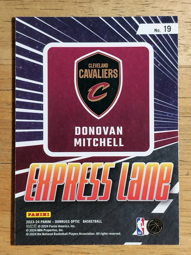 2023-24 Donruss Optic Express Lane #19 Donovan Mitchell
