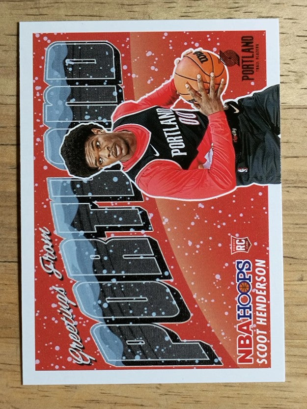 2023-24 Hoops Rookie Greetings Winter #3 Scoot Henderson