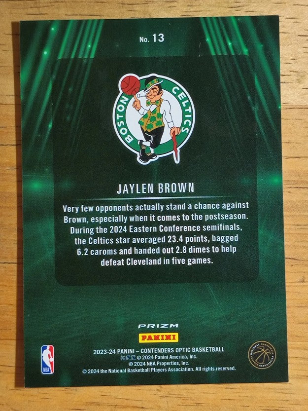 2023-24 Panini Contenders Optic VIP's #13 Jaylen Brown