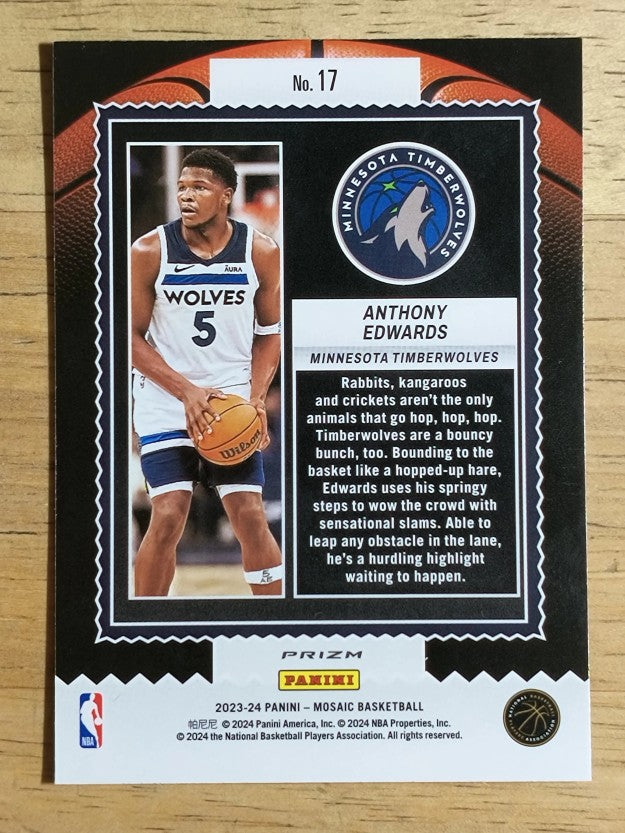 2023-24 Panini Mosaic Jam Masters Mosaic Green #17 Anthony Edwards