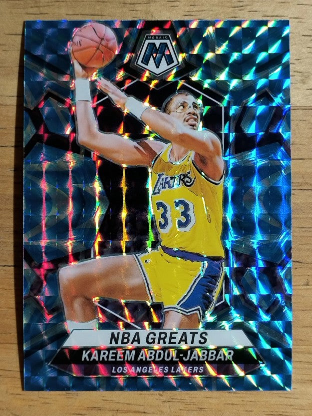 2023-24 Panini Mosaic Mosaic Reactive Blue #299 Kareem Abdul-Jabbar/NBA Greats