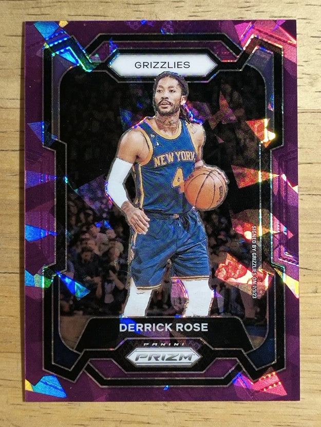 2023-24 Panini Prizm Prizms Purple Ice #272 Derrick Rose