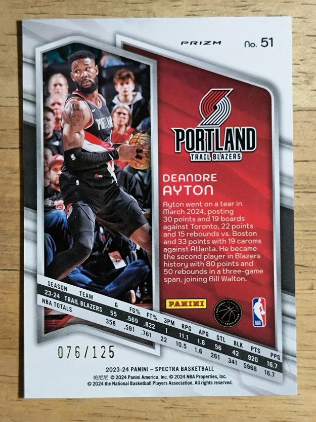2023-24 Panini Spectra Celestial #51 Deandre Ayton/125