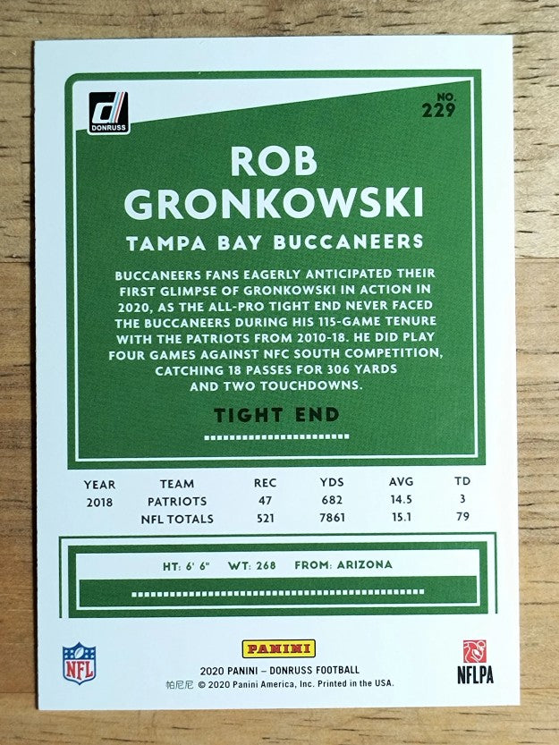 2020 Donruss #229 Rob Gronkowski