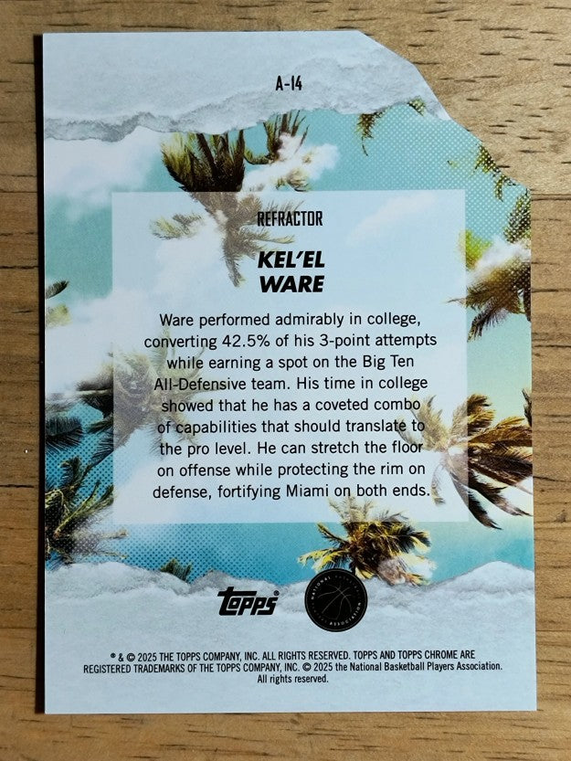 2024-25 Finest Arrivals Refractors #A14 Kel'el Ware