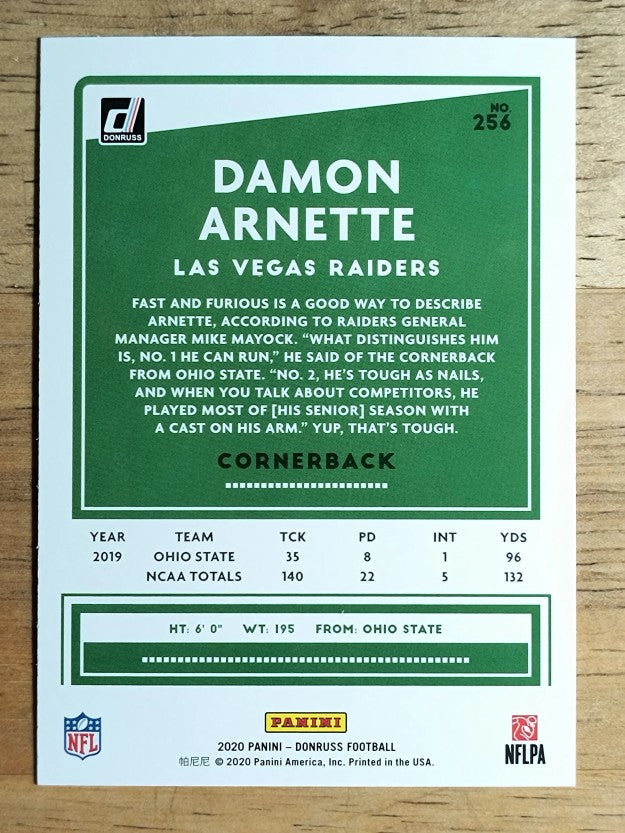 2020 Donruss #256 Damon Arnette RC