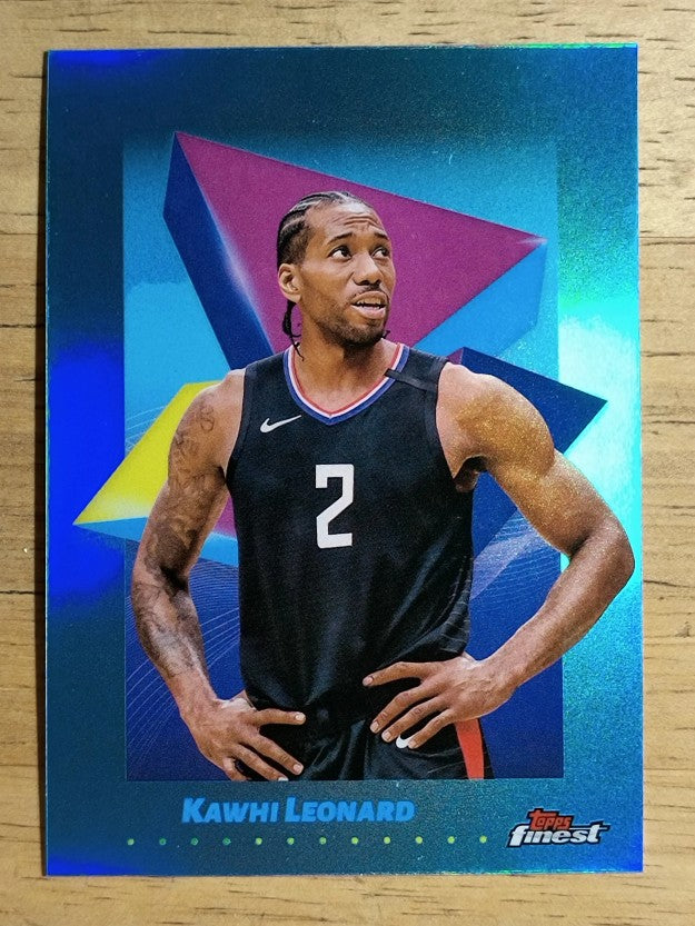2024-25 Finest Sky Blue Refractors #42 Kawhi Leonard C