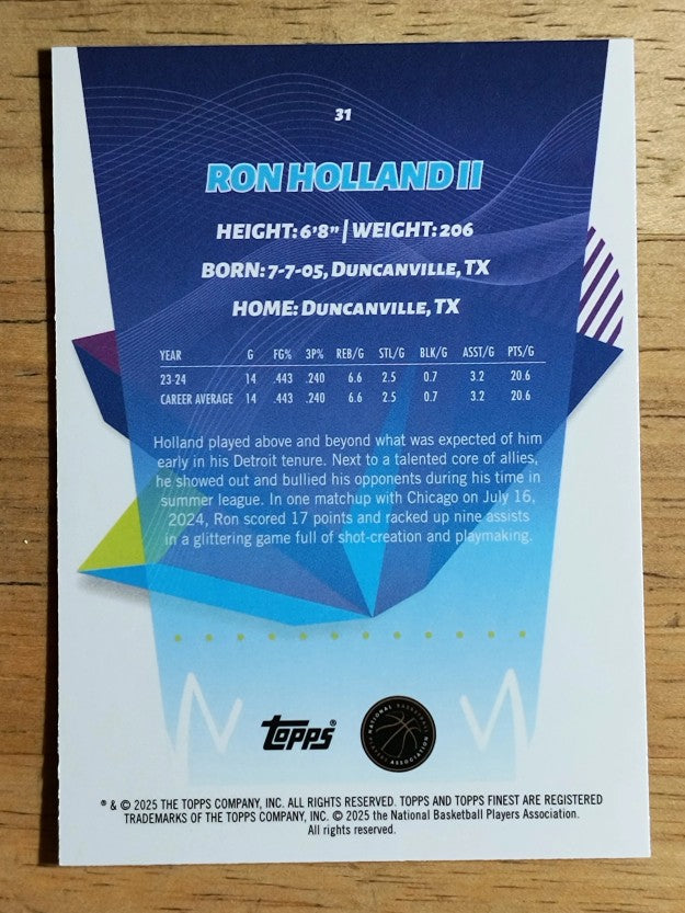 2024-25 Finest X-Fractors #31 Ron Holland II C