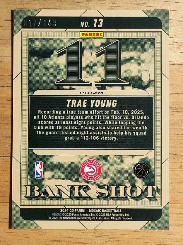 2024-25 Panini Mosaic Bank Shot Mosaic Pink #13 Trae Young