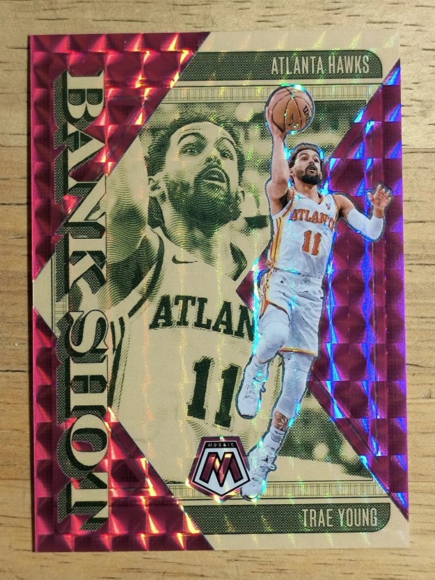 2024-25 Panini Mosaic Bank Shot Mosaic Pink #13 Trae Young