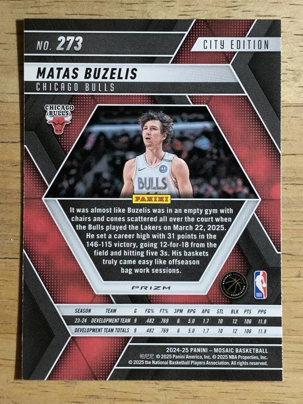 2024-25 Panini Mosaic Mosaic #273 Matas Buzelis/City Edition