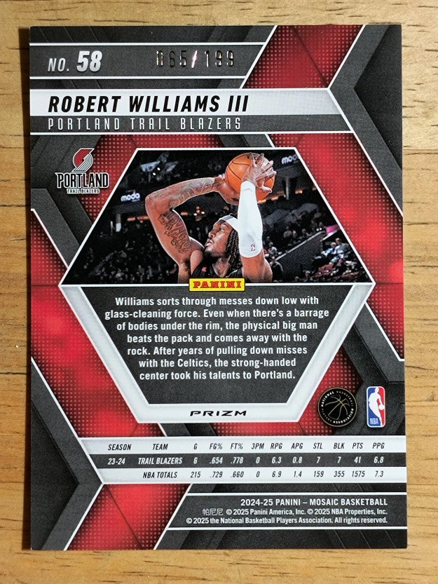 2024-25 Panini Mosaic Mosaic Blue #58 Robert Williams III (EXMT)