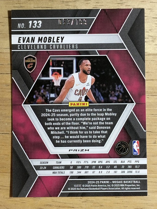 2024-25 Panini Mosaic Mosaic Blue #133 Evan Mobley
