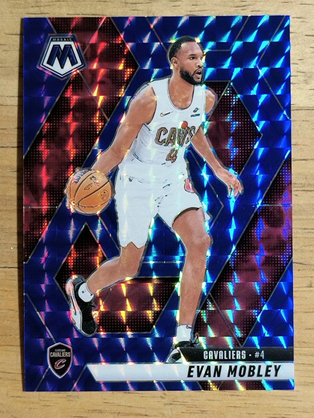 2024-25 Panini Mosaic Mosaic Blue #133 Evan Mobley
