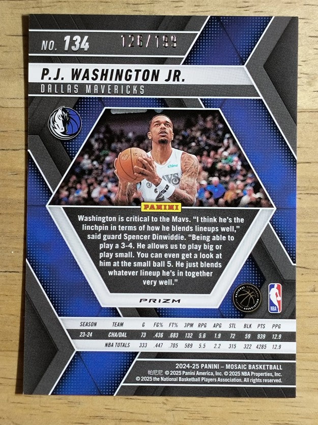 2024-25 Panini Mosaic Mosaic Blue #134 P.J. Washington Jr.