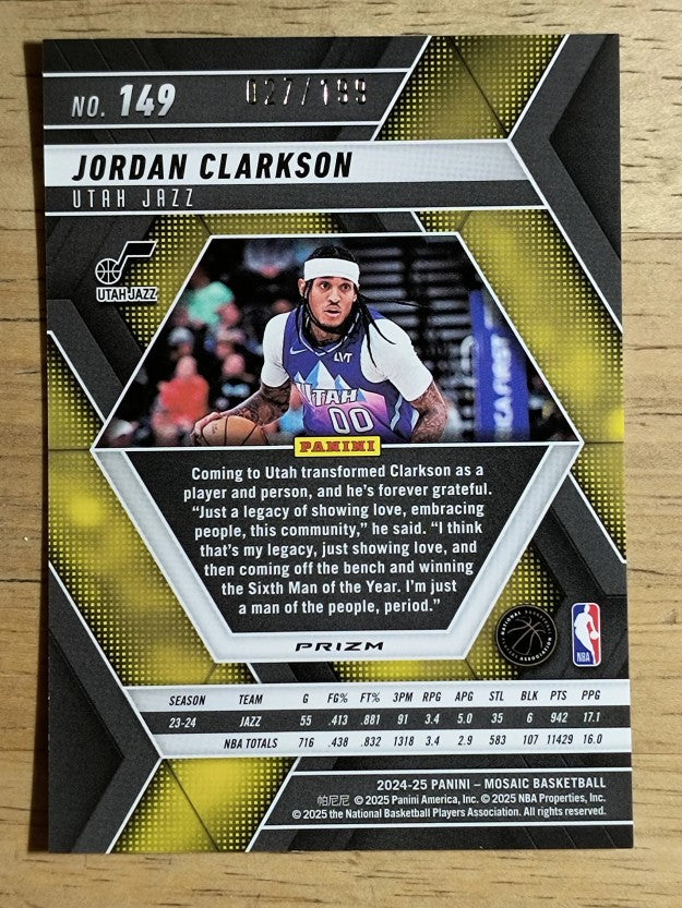 2024-25 Panini Mosaic Mosaic Blue #149 Jordan Clarkson
