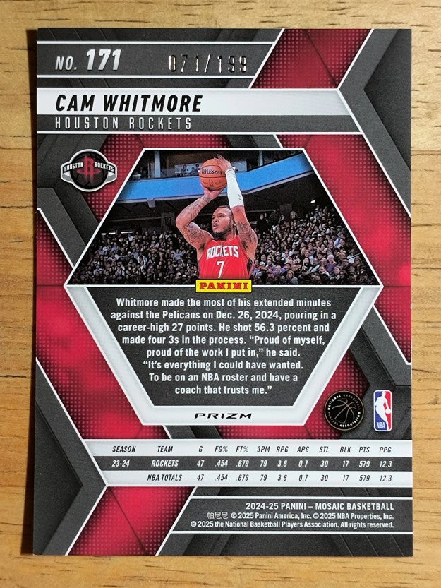 2024-25 Panini Mosaic Mosaic Blue #171 Cam Whitmore