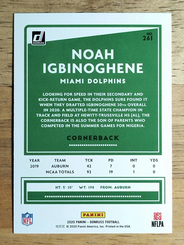 2020 Donruss #261 Noah Igbinoghene RC
