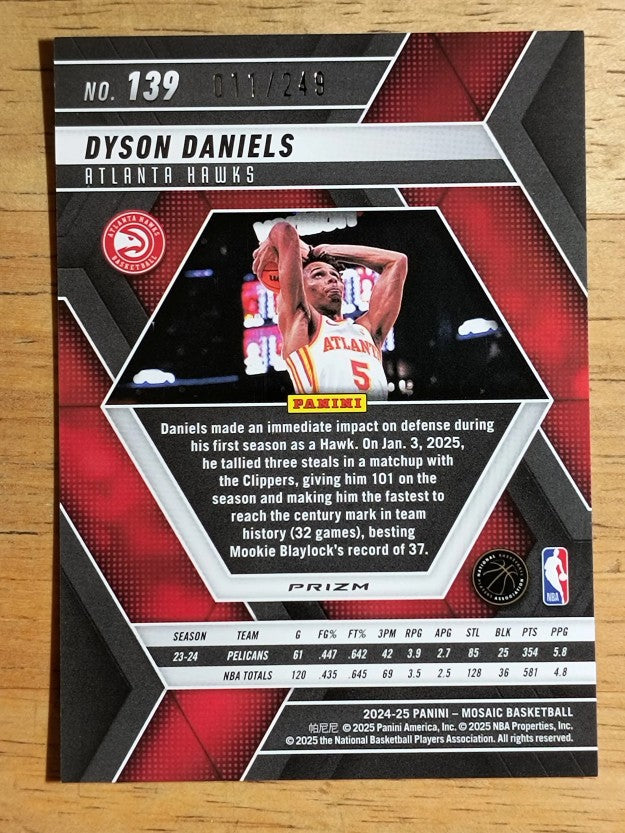2024-25 Panini Mosaic Mosaic Orange #139 Dyson Daniels