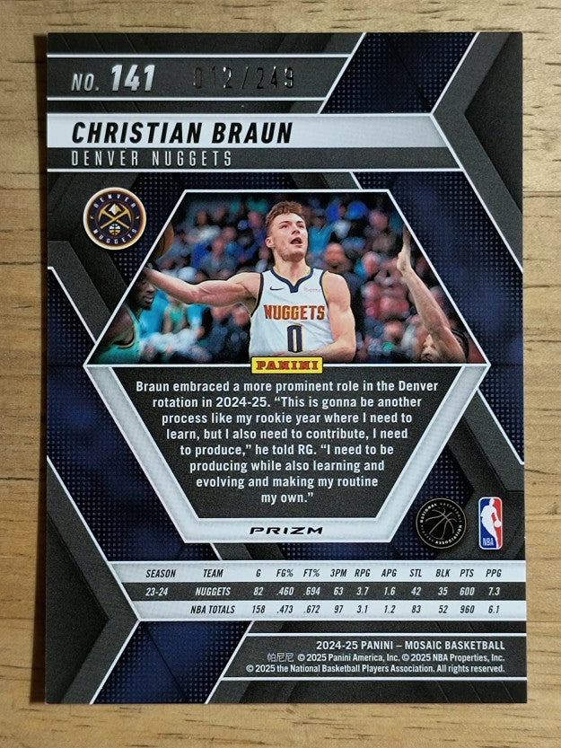 2024-25 Panini Mosaic Mosaic Orange #141 Christian Braun