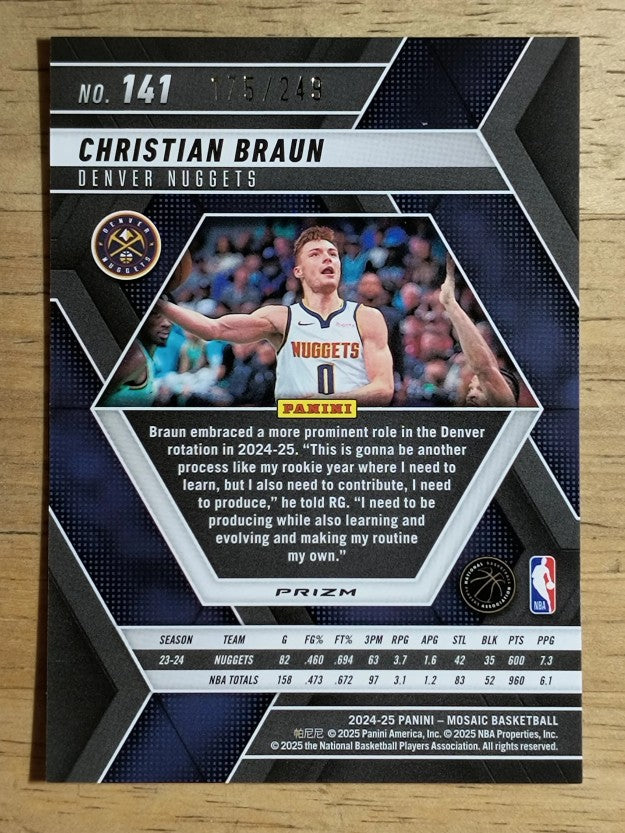 2024-25 Panini Mosaic Mosaic Orange #141 Christian Braun