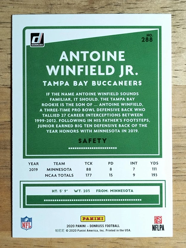2020 Donruss #288 Antoine Winfield Jr. RC