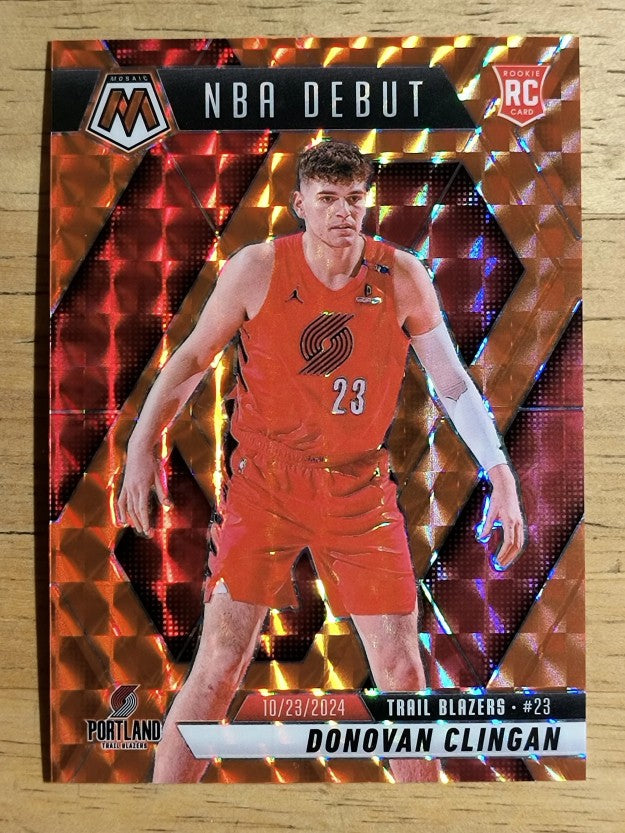 2024-25 Panini Mosaic Mosaic Orange #261 Donovan Clingan/NBA Debut