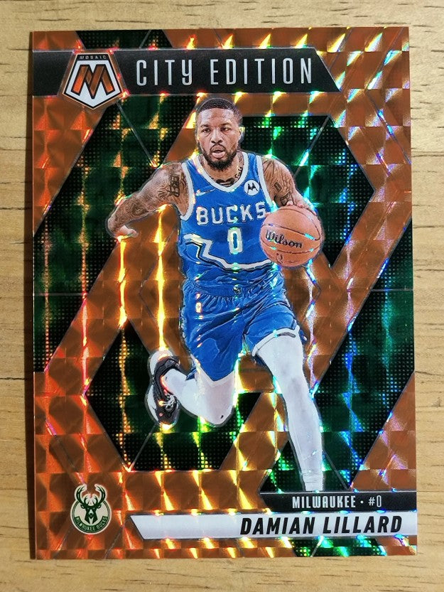 2024-25 Panini Mosaic Mosaic Orange #285 Damian Lillard/City Edition